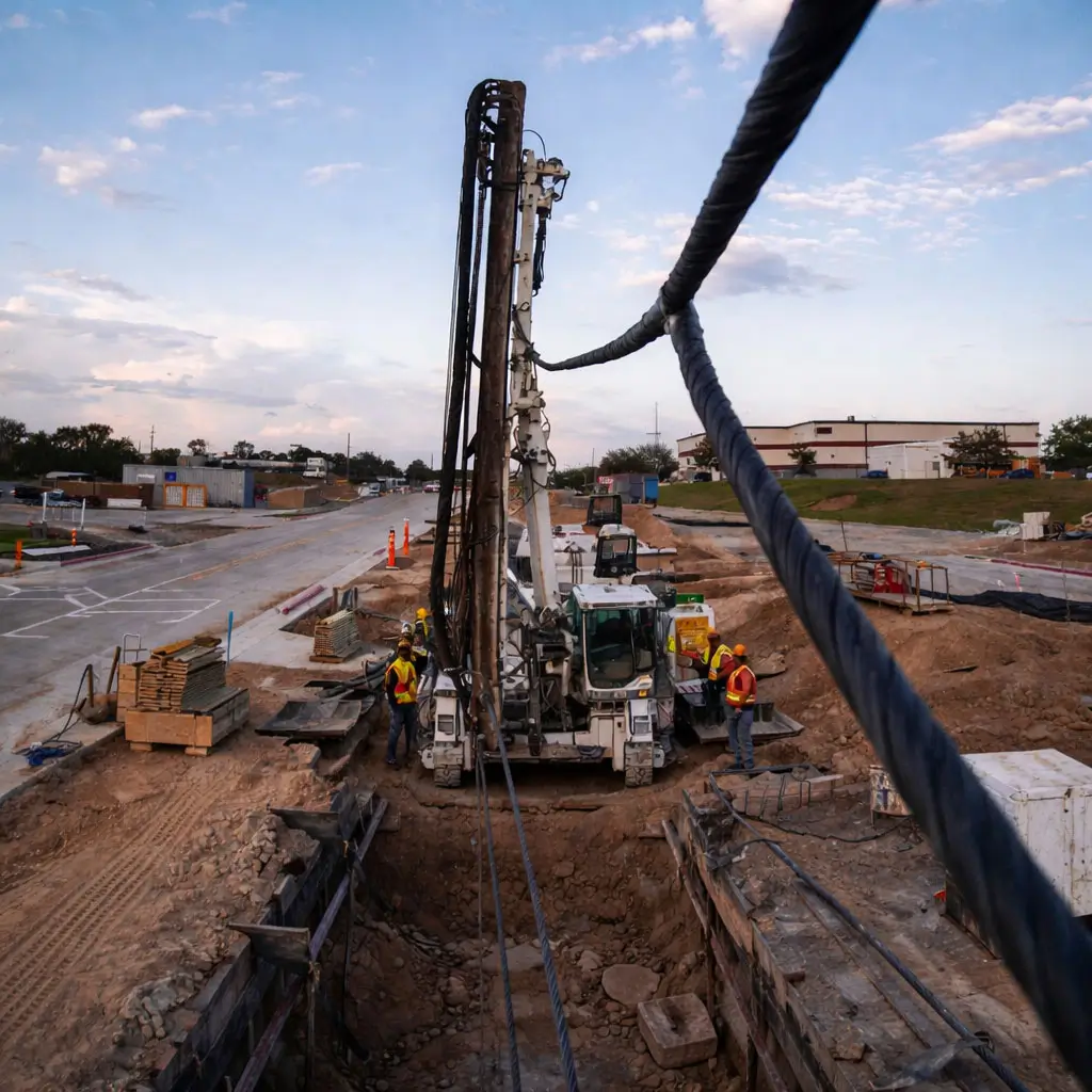 Trenchless drilling crew supporting a utility infrastructure project with underground installation equipment